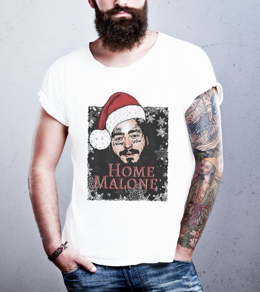 Home Malone Swea Funny Christmas Sweathirt Home Alone Sweathirt Ghost Malone Post Malone Dallas Cowboys Snowflakes Santa Hat T-Shirt