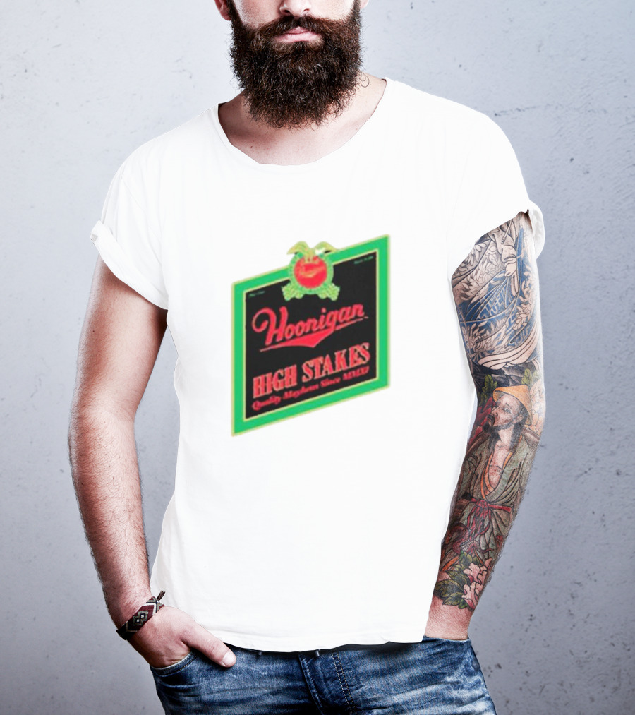 Hoonigan High Stakes Quality Mayhem Since MMXI Retro Apple Crate Label T-Shirt