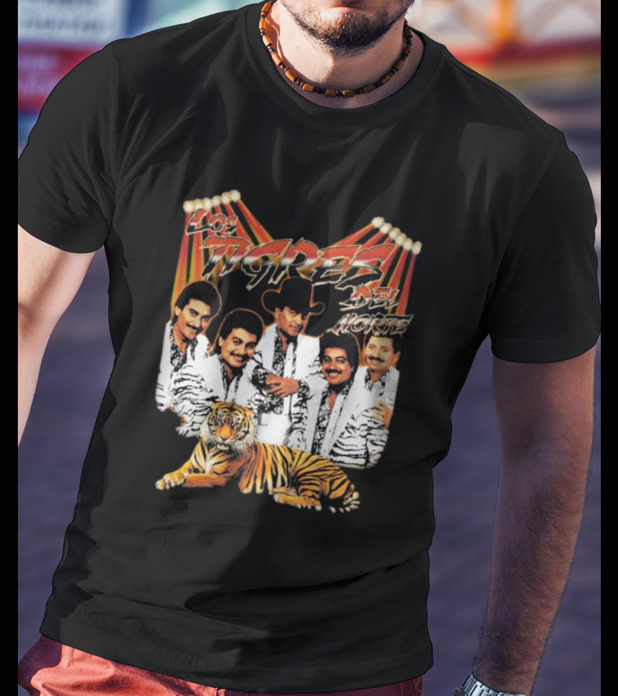 Los Tigres Del Norte Band Members With Tiger Image T-Shirt