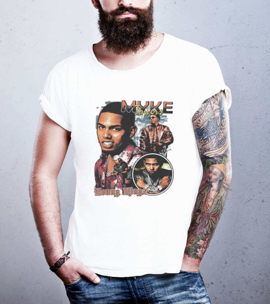 Myke Towers Young Kingz Bold Urban Style Portraits T-Shirt
