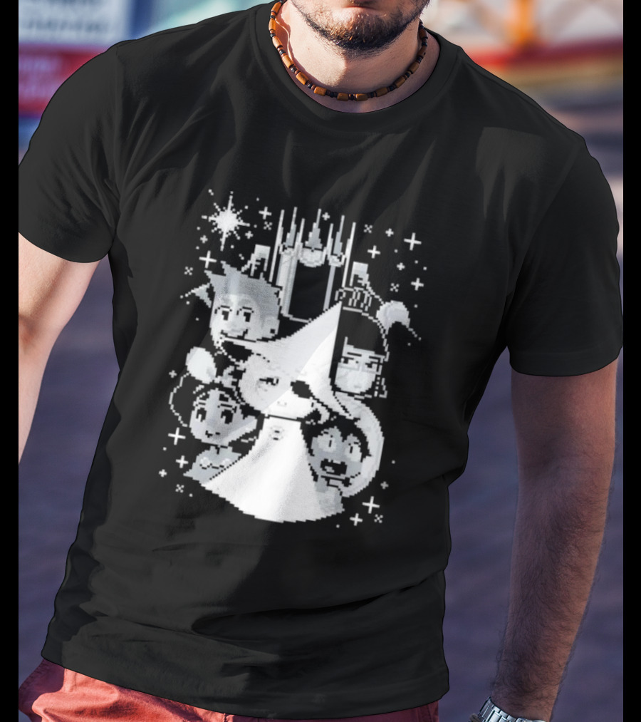 In Stars And Time Characters Pixel Art Cosmic Adventure T-Shirt