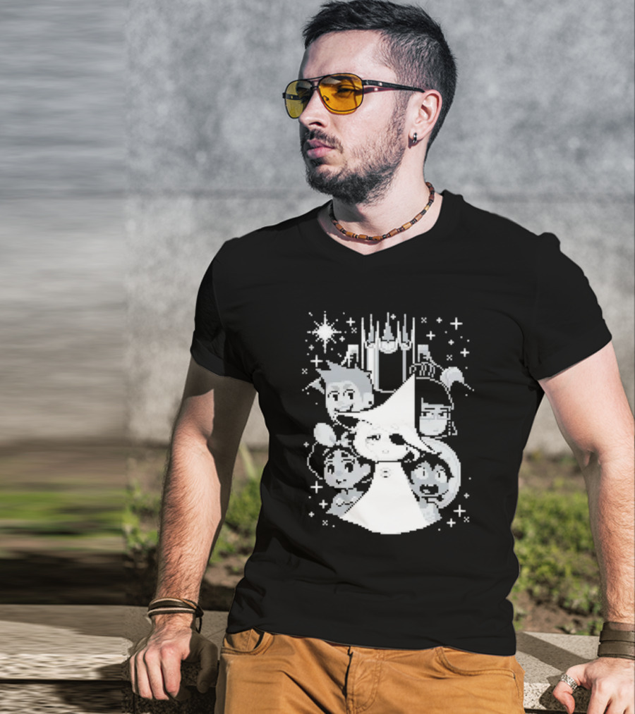 In Stars And Time Characters Pixel Art Cosmic Adventure T-Shirt