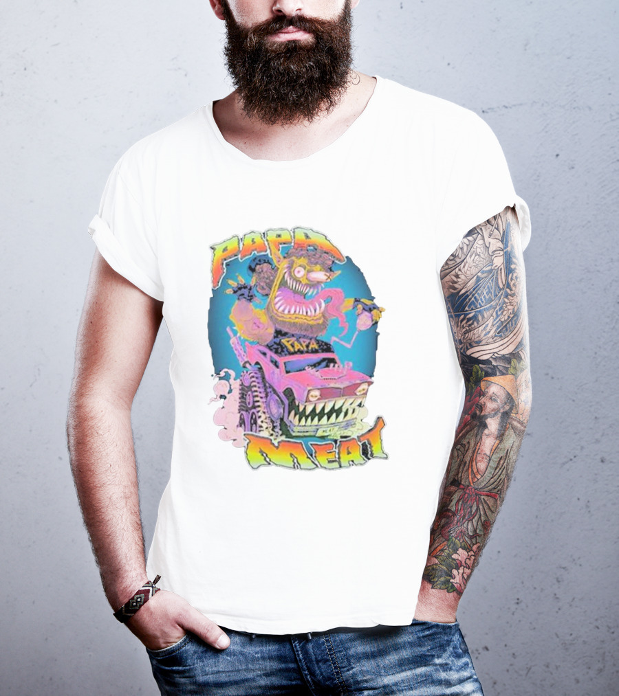 Papa Meat Crazy Monster Truck Adventure T-Shirt