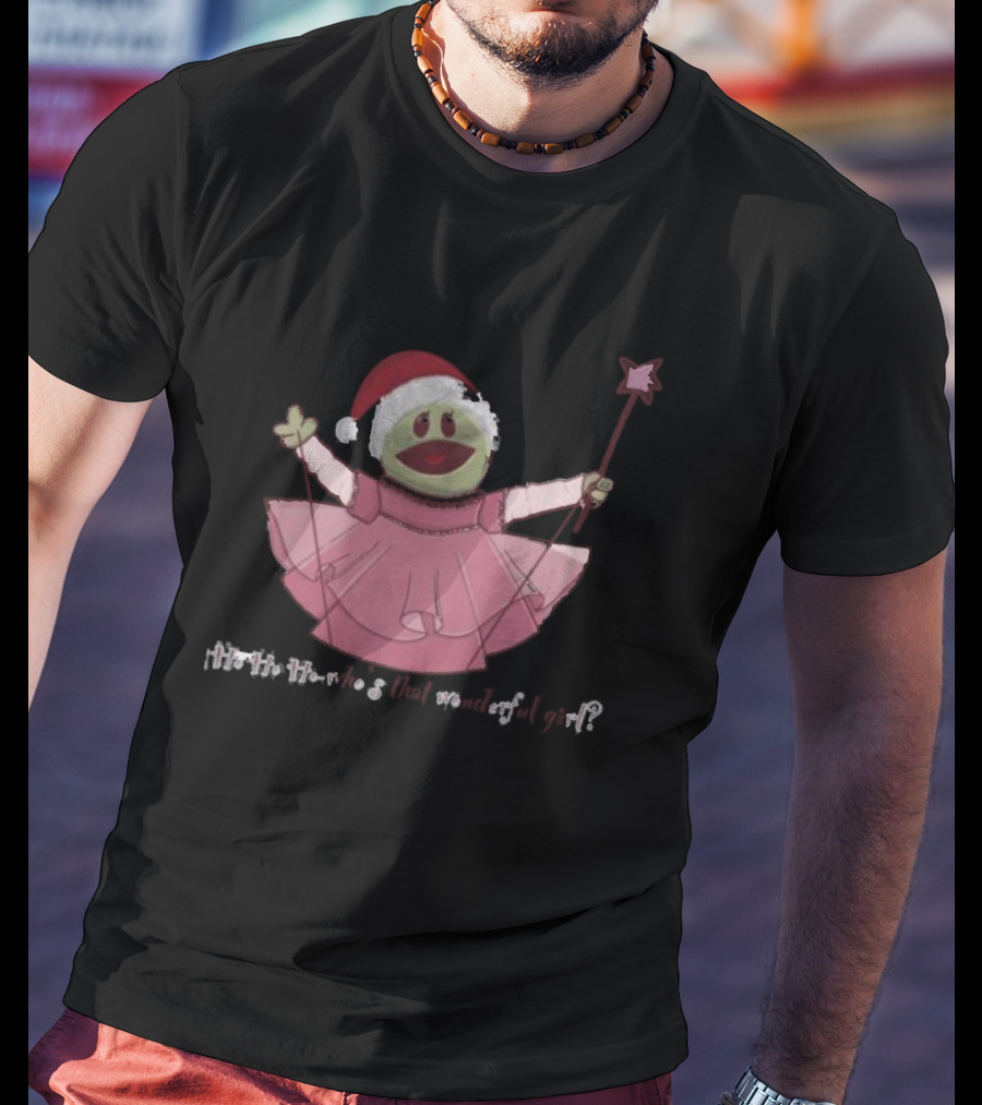 Nanalan Ho Ho Ho Santa Hat Pink Dress Star Wand Holiday T-Shirt