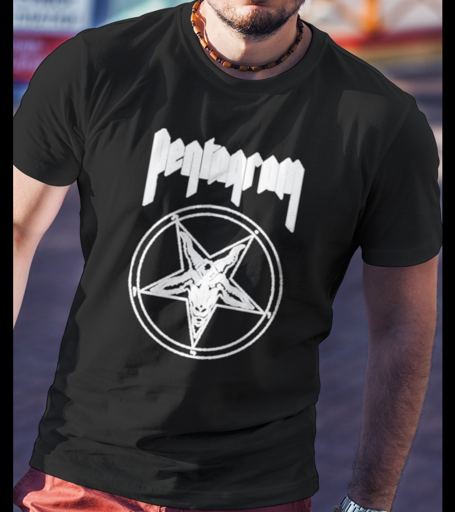 Pentagram Goat Head Circle Night Shift T-Shirt