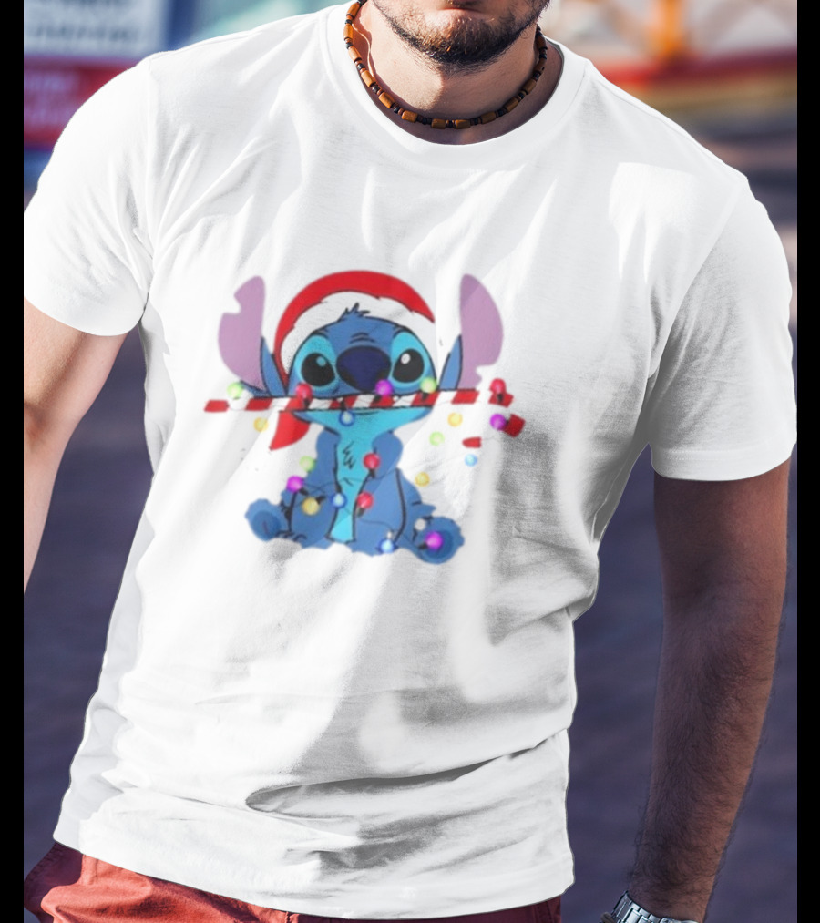 Disney Lilo And Stitch Christmas Jumper Mens Womens Kids Xmas Angel T-Shirt