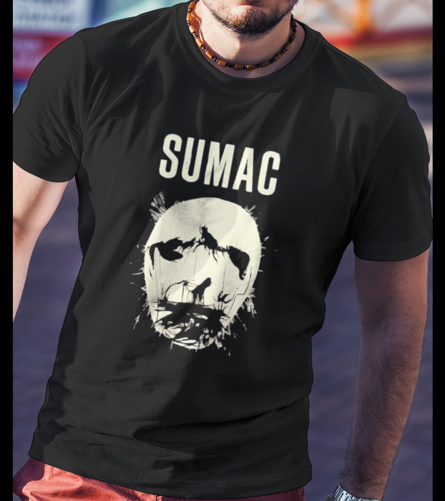 SUMAC Band Monochrome Abstract Face T-Shirt