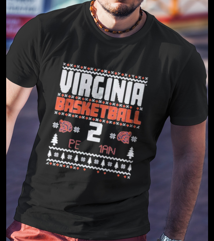 Virginia Basketball Reece Beekman 2 Pe 1an Winter Holiday T-Shirt