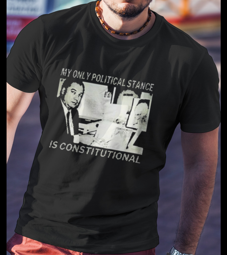Bill Cooper My Only Political Stance Is Constitutional Office Desk Scene T-Shirt