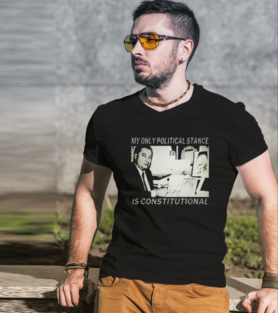 Bill Cooper My Only Political Stance Is Constitutional Office Desk Scene T-Shirt