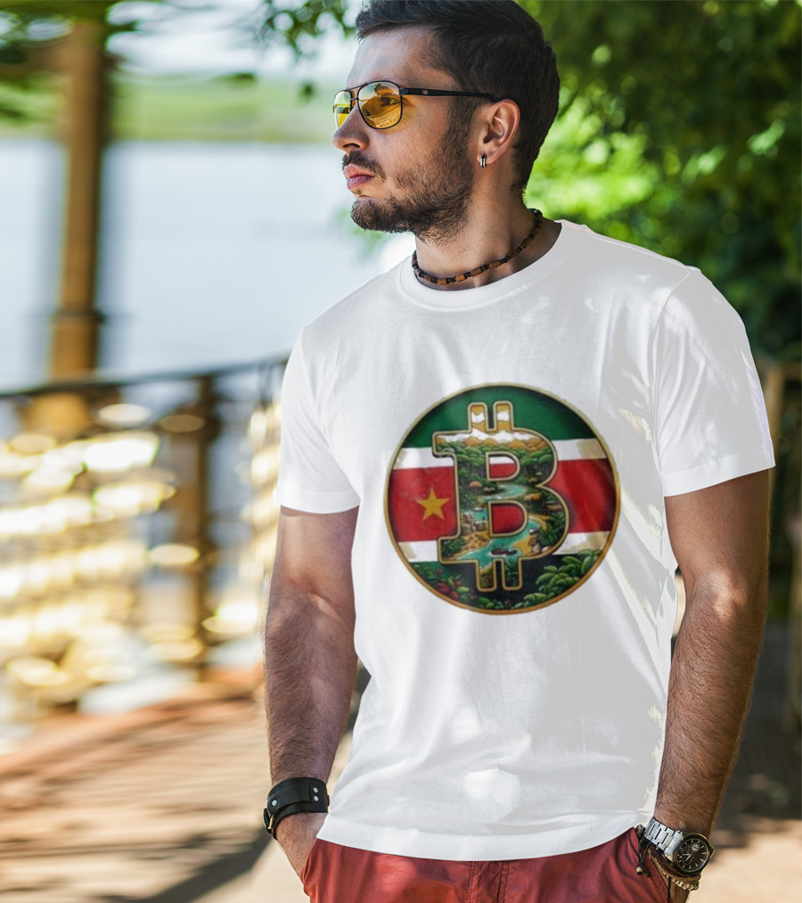 Bitcoin Suriname B Van Hool Flag Icon Circle T-Shirt