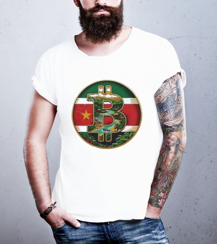Bitcoin Suriname B Van Hool Flag Icon Circle T-Shirt