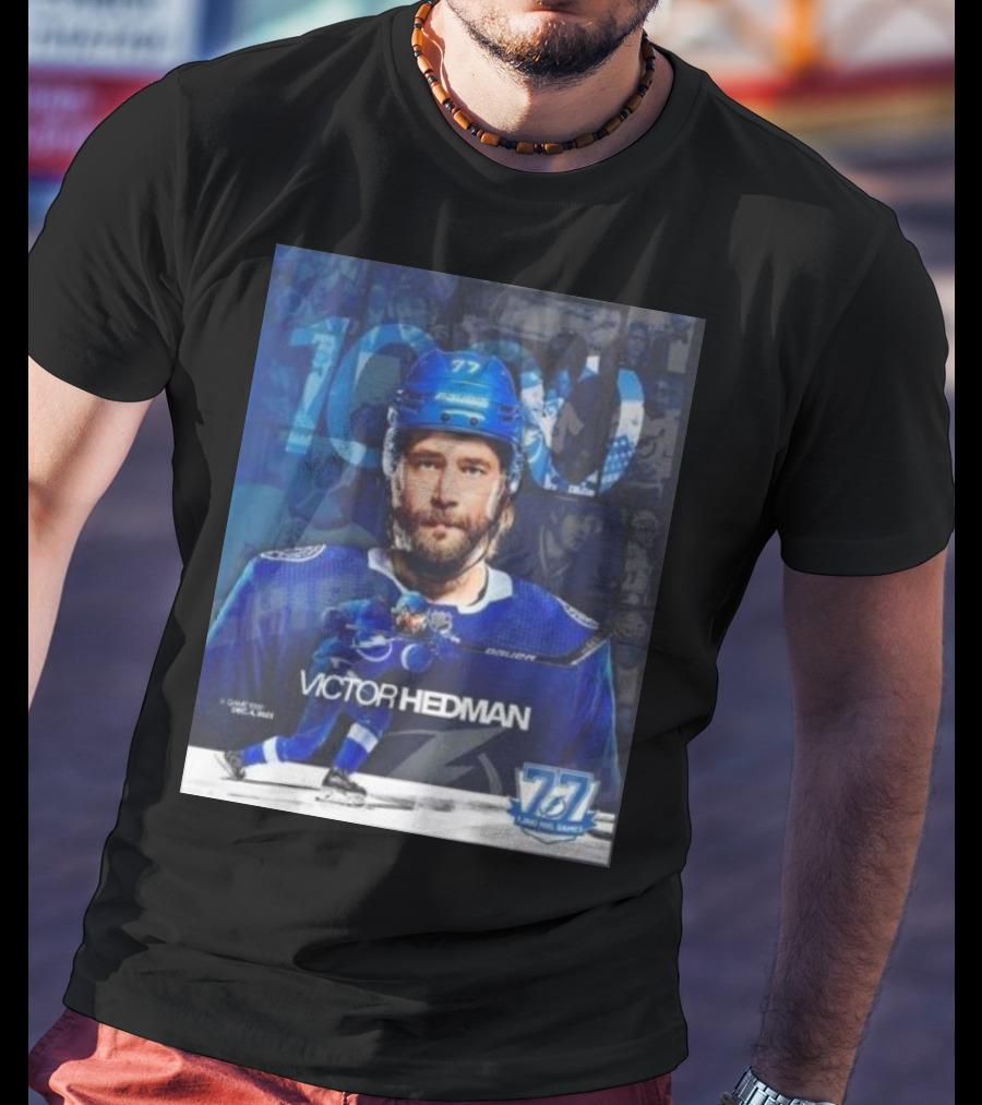 Victor Hedman 1000 NHL Games Milestone T-Shirt
