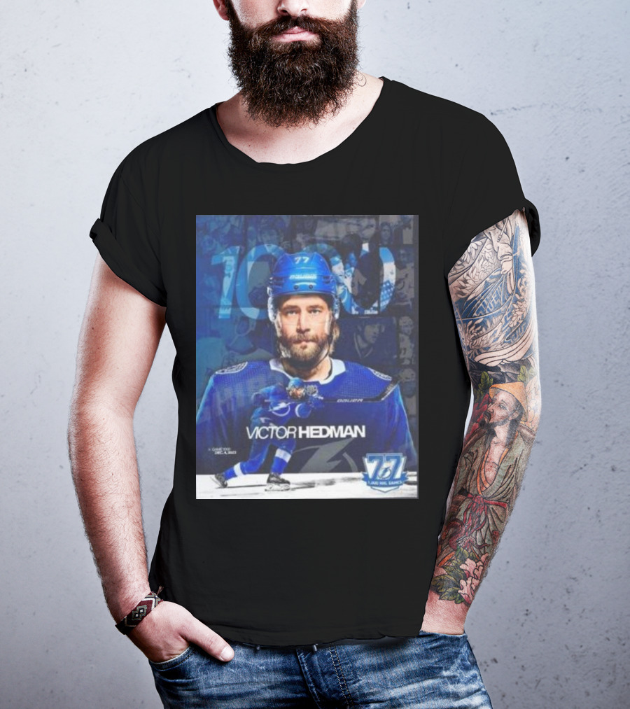 Victor Hedman 1000 NHL Games Milestone T-Shirt