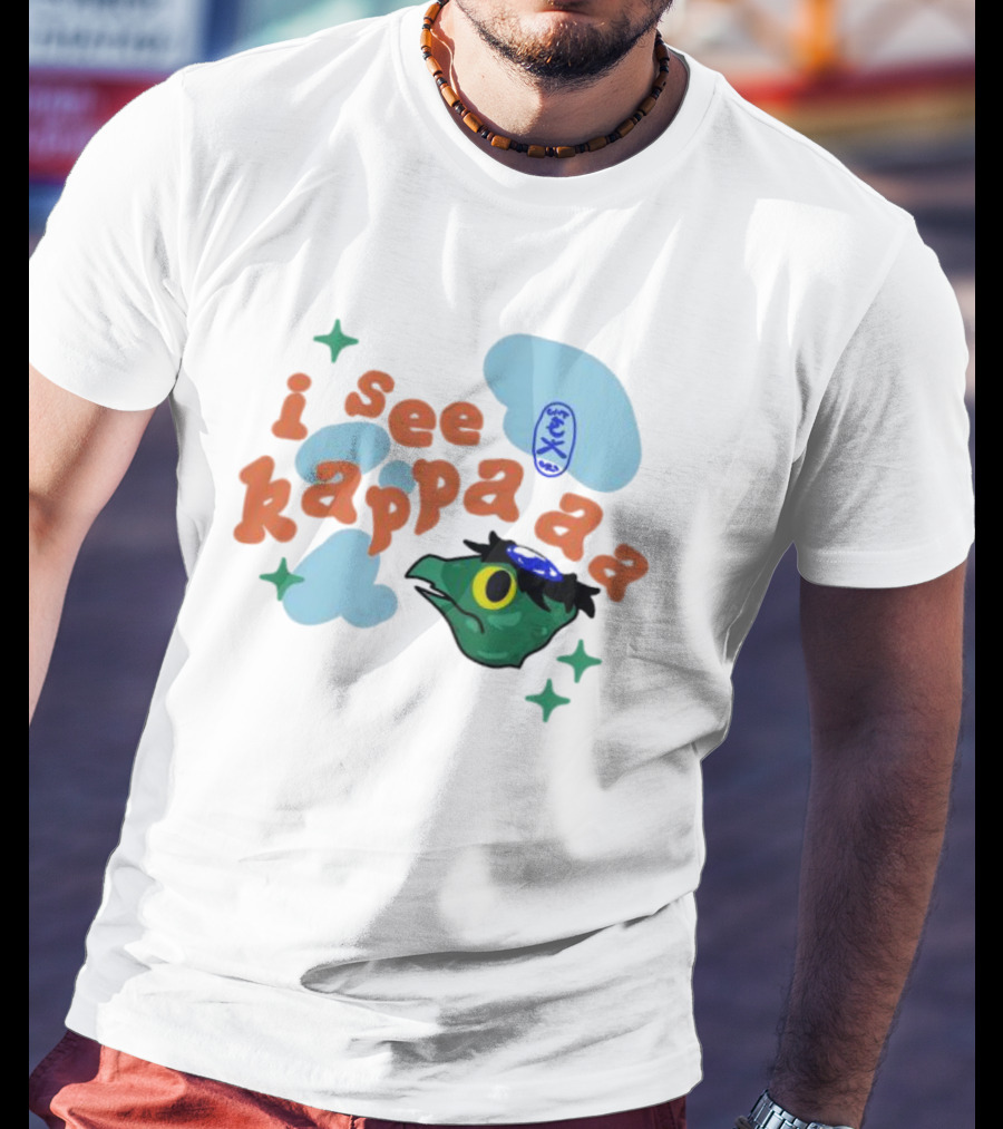 I See Kappaaa Cloud And Kappa Illustration Floating Elements T-Shirt