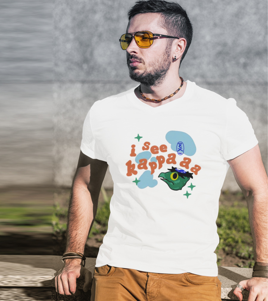 I See Kappaaa Cloud And Kappa Illustration Floating Elements T-Shirt