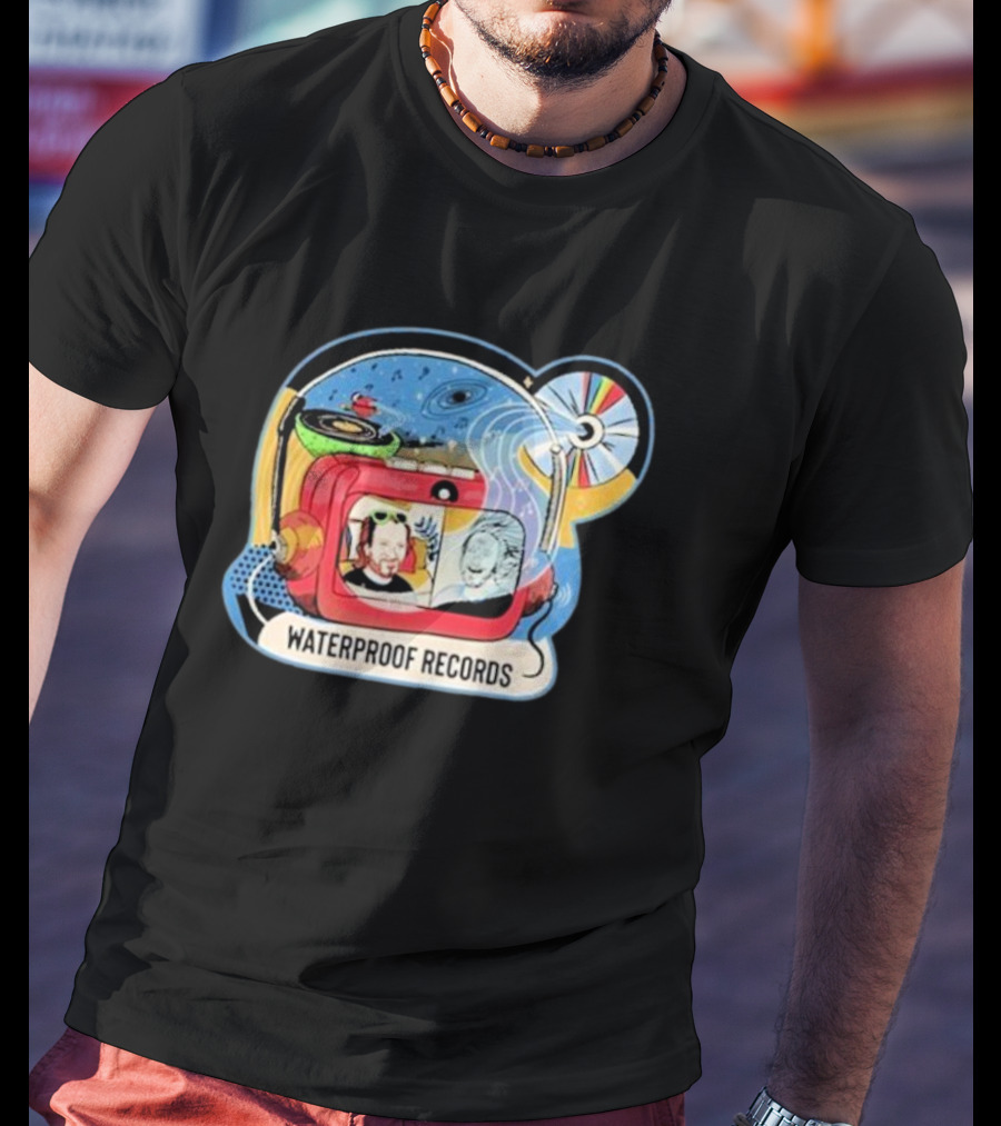 Waterproof Records Cosmic Vinyl And TV Adventure T-Shirt