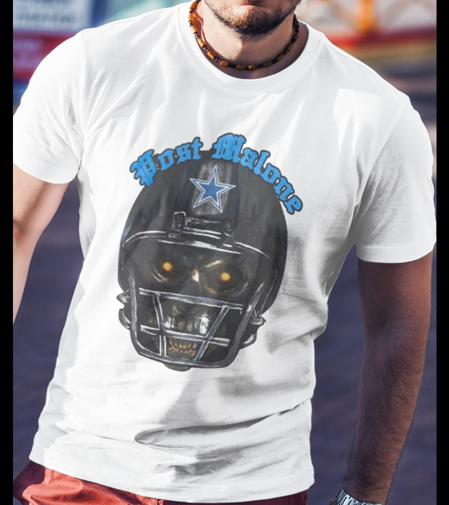 Post Malone Dallas Cowboys Helmet Skeleton With Star T-Shirt