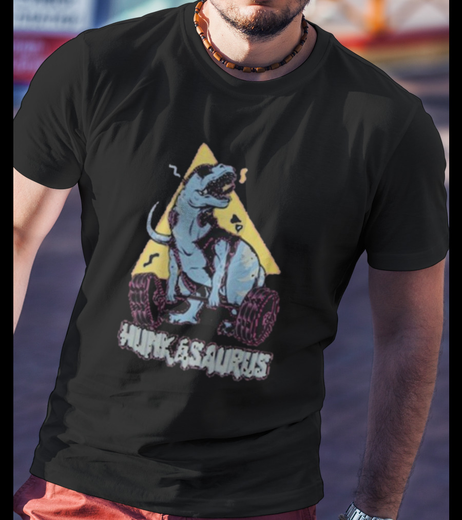 Hunkasaurus Dinosaur Weightlifting Icon Fitness Motivation T-Shirt
