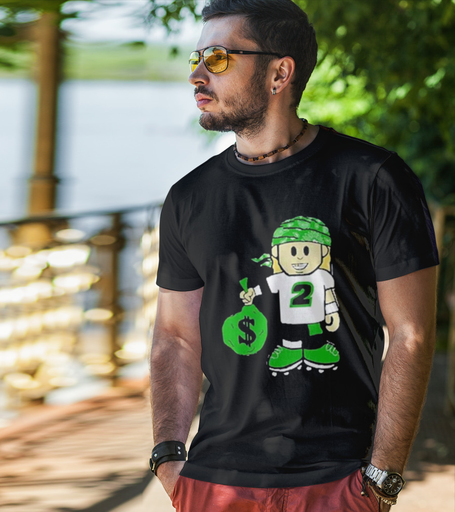 Football Player Number 2 Kids Money Bag Cartoon T-Shirt