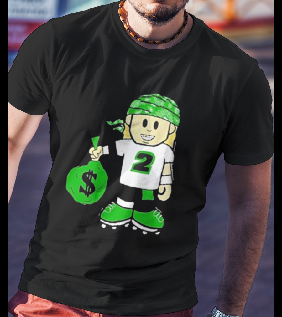 Football Player Number 2 Kids Money Bag Cartoon T-Shirt