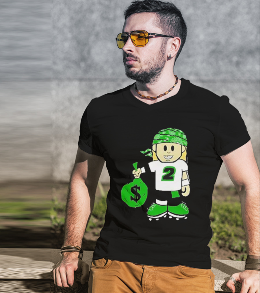 Football Player Number 2 Kids Money Bag Cartoon T-Shirt