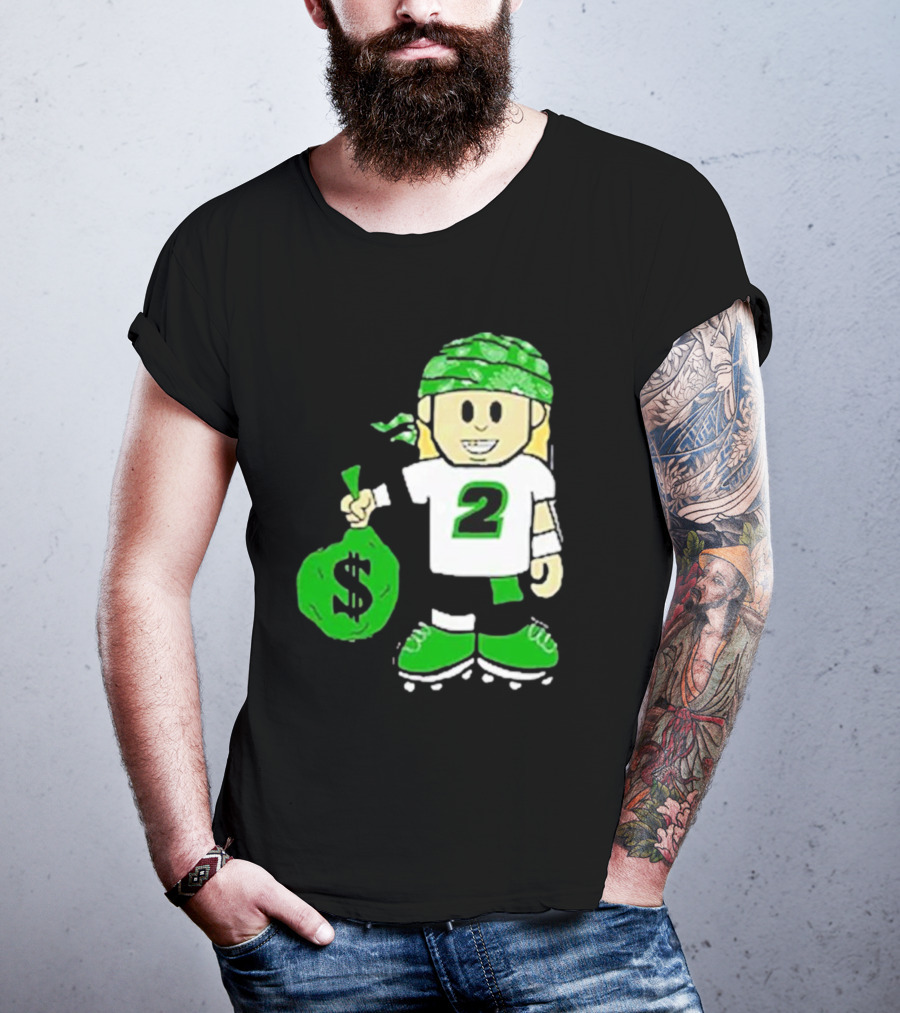 Football Player Number 2 Kids Money Bag Cartoon T-Shirt