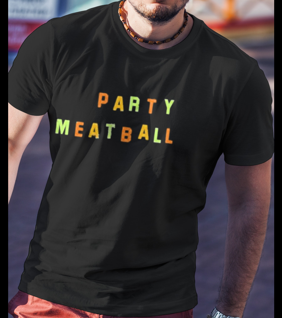Katie Kimmel Party Meatball Vintage Typography Fun T-Shirt