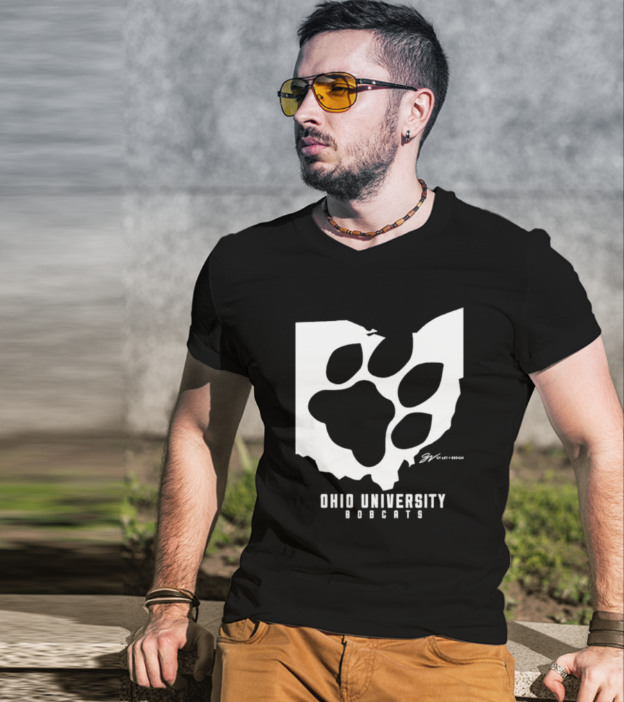 Ohio University Bobcats Paw Prints T-Shirt
