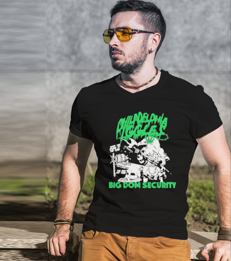 Philadelphia Eagles Big Dom Security Fierce Armored Guard With Spiked Bat T-Shirt
