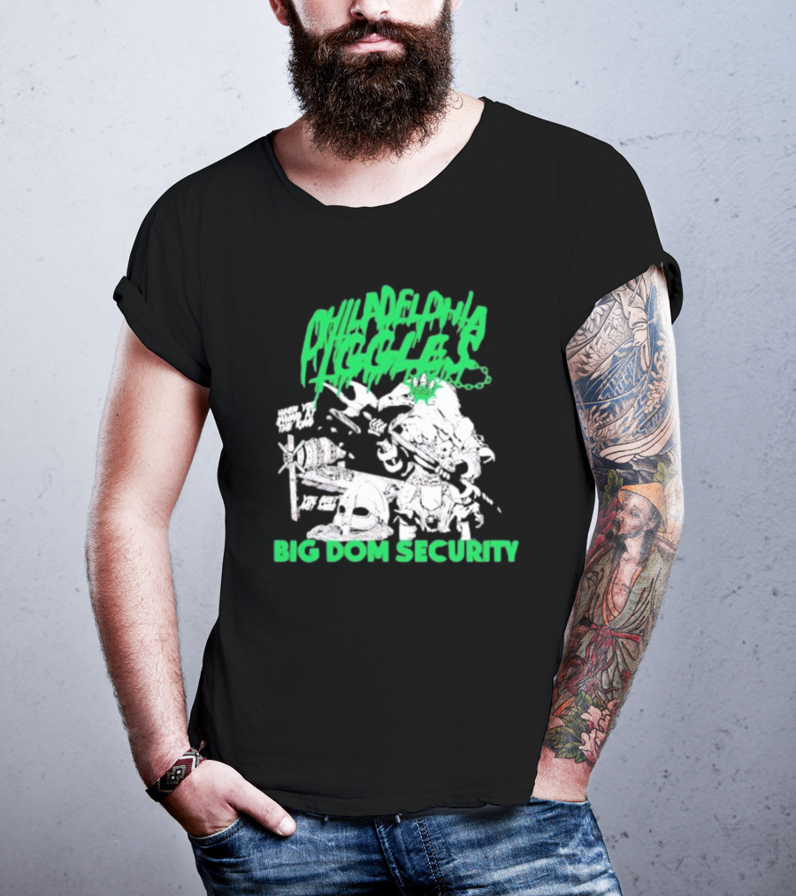 Philadelphia Eagles Big Dom Security Fierce Armored Guard With Spiked Bat T-Shirt