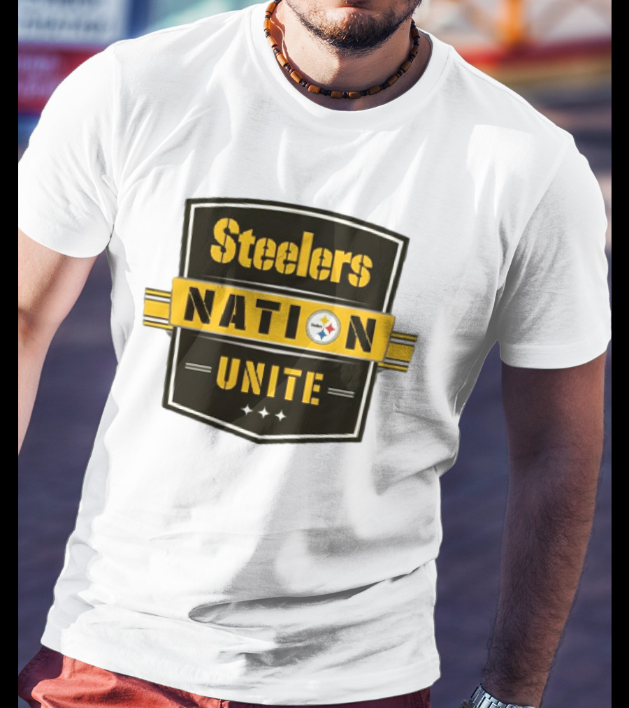 Steelers Nation Unite Emblem With Stars And Iconic Team Colors T-Shirt