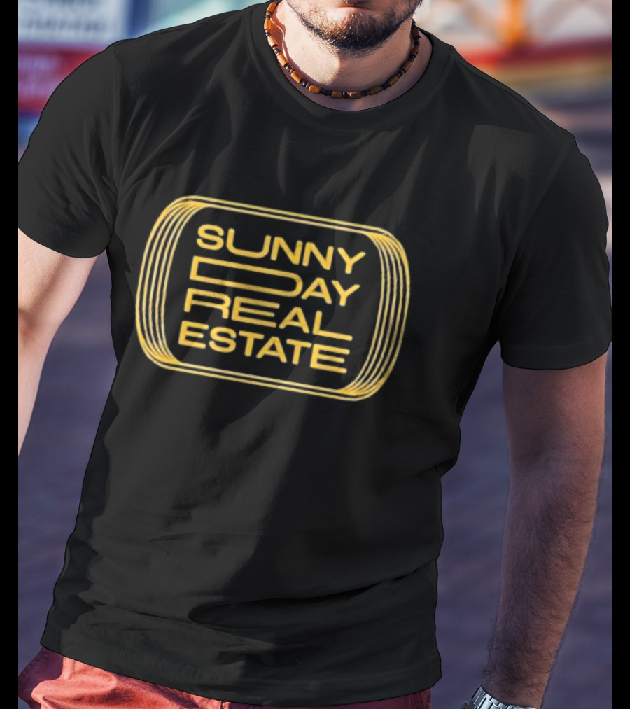 SUNNY DAY REAL ESTATE Yellow Retro Style Oval T-Shirt