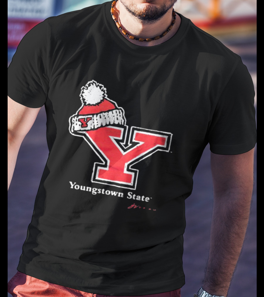 Youngstown State Y Logo With Knit Hat T-Shirt