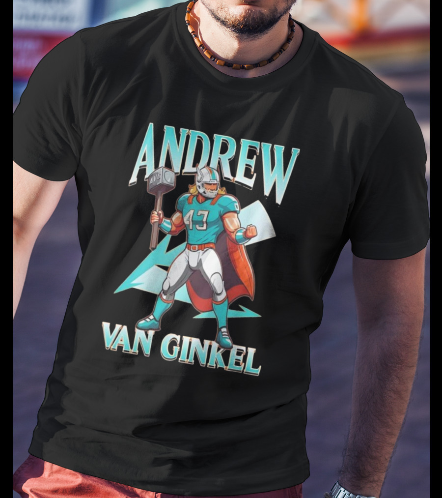 Andrew Van Ginkel Thor 47 Teal Hammer Iconic Figure T-Shirt