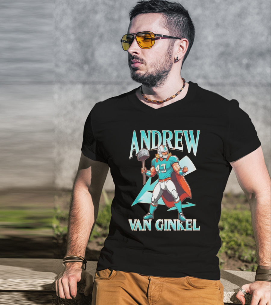 Andrew Van Ginkel Thor 47 Teal Hammer Iconic Figure T-Shirt