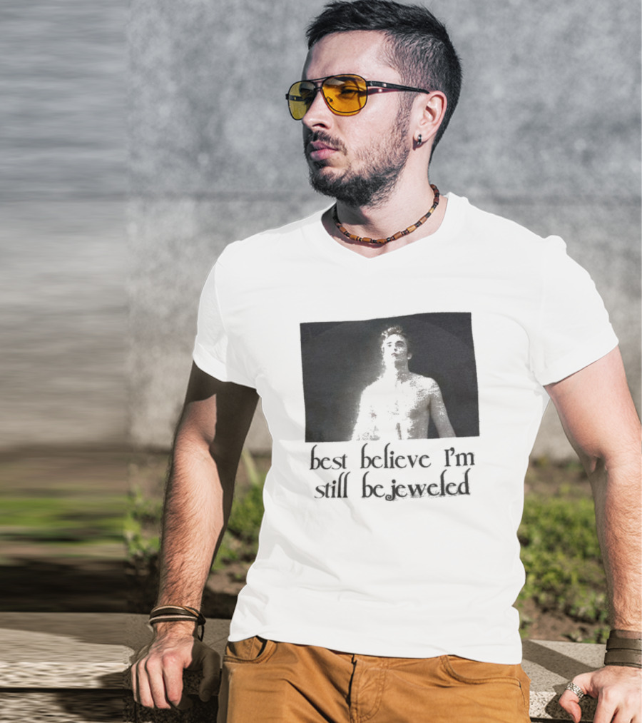Best Believe I'm Still Bejeweled Black And White Male T-Shirt