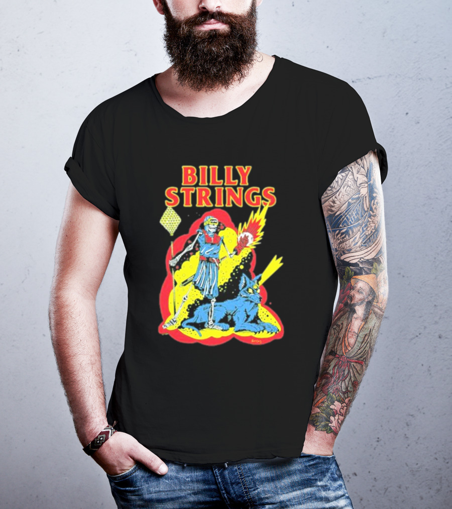 Billy Strings Skeleton Warrior With Blue Cyclops Cat T-Shirt