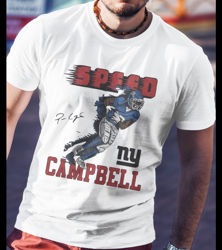 Giants Speed Campbell Signature NY Football T-Shirt