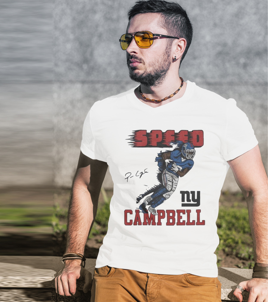 Giants Speed Campbell Signature NY Football T-Shirt