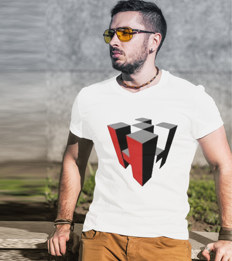 Hoonigan Big Block Red Black 3D Checkerboard T-Shirt