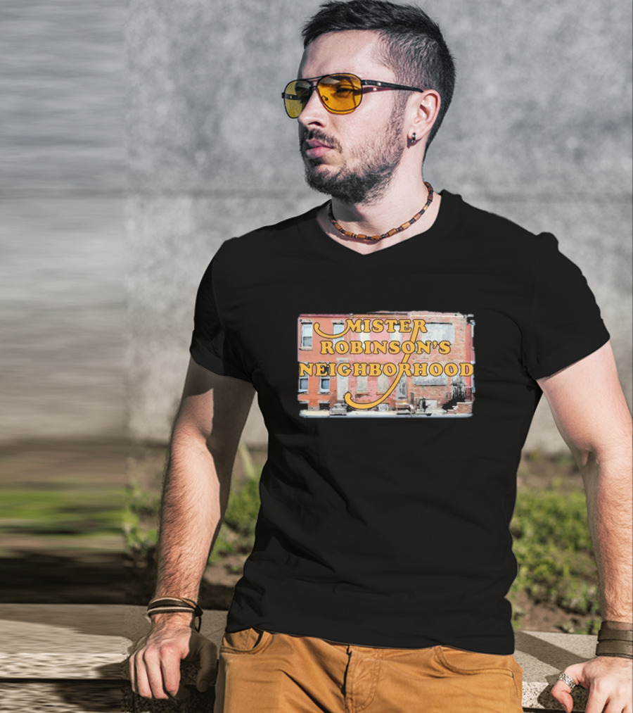 Mister Robinson's Neighborhood Urban Background Image T-Shirt