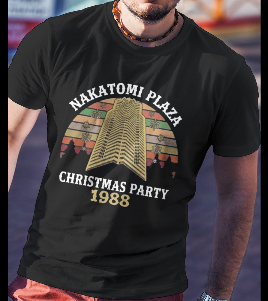 Nakatomi Plaza Christmas Party 1988 Festive Holiday Movie T-Shirt