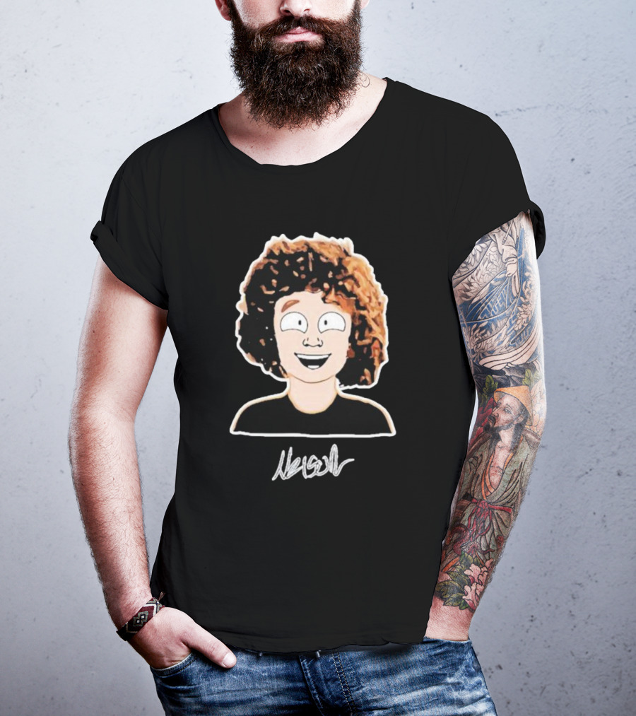 Nelson Neumann Cartoon Portrait Signature T-Shirt