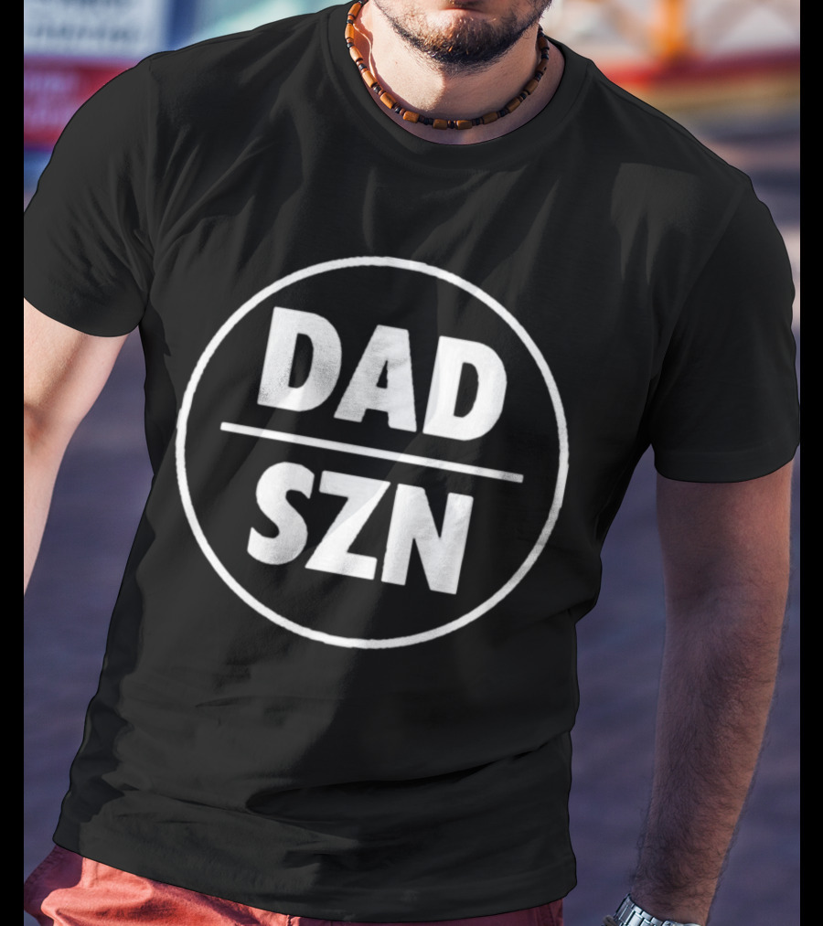 Dad Szn Nick Foles Wearing Round T-Shirt