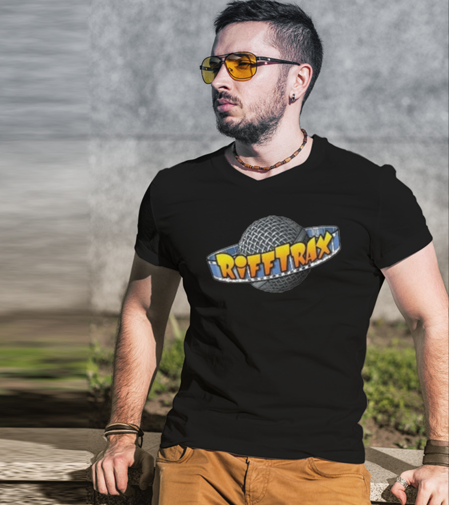 Riffplanet Rifftrax Microphone Planet Branding T-Shirt