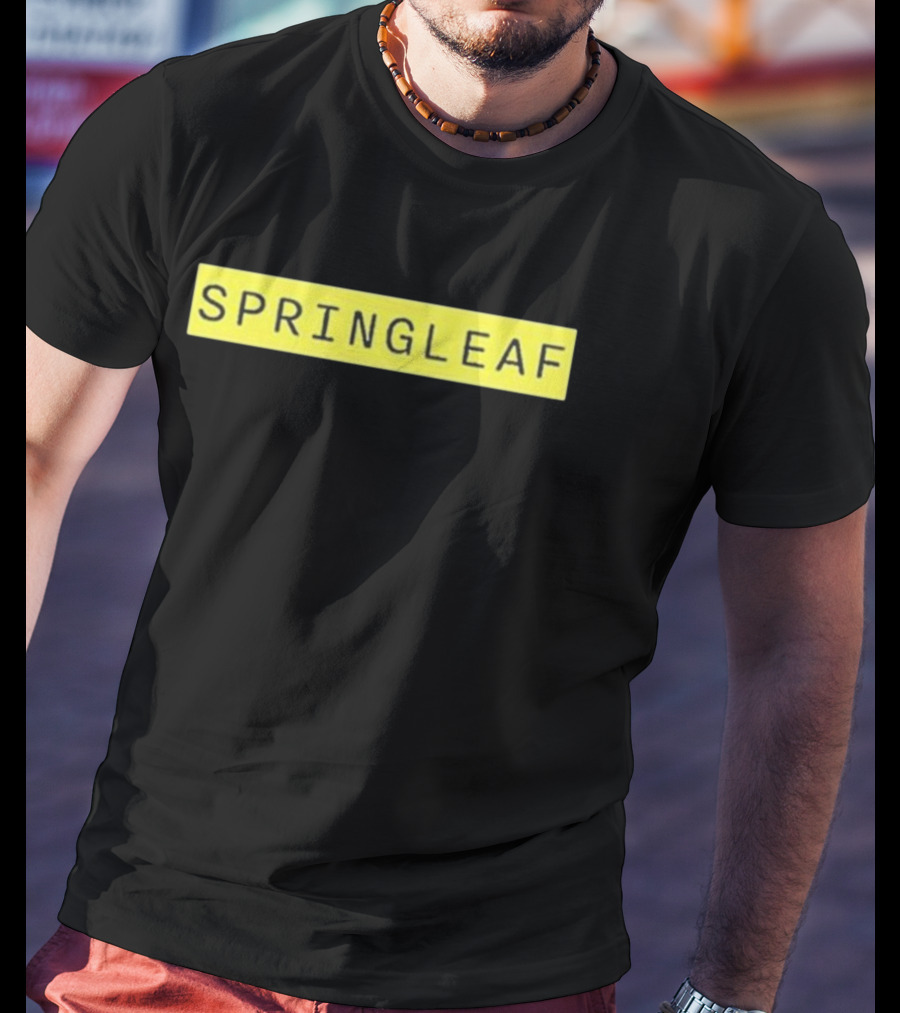 SPRINGLEAF Black And Yellow Minimalist T-Shirt