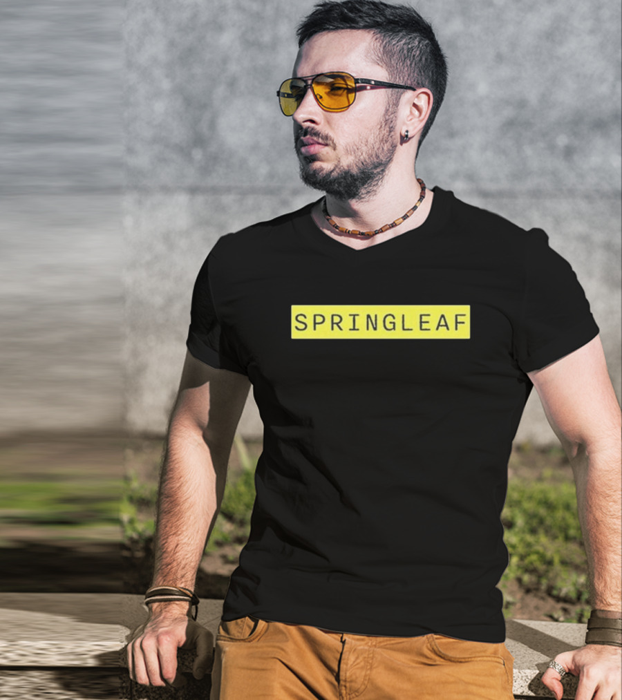 SPRINGLEAF Black And Yellow Minimalist T-Shirt