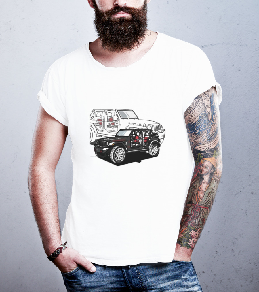 Tunic Jeep Car Illustration With Adventure Elements T-Shirt