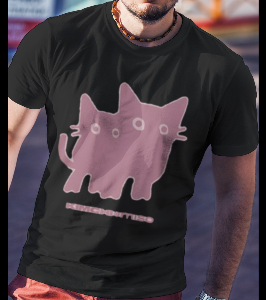 Twins Cat Kimchi Miso Retro Feline Duo T-Shirt